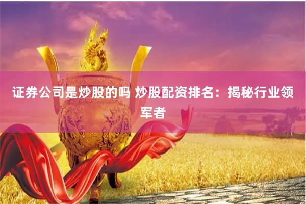 证券公司是炒股的吗 炒股配资排名：揭秘行业领军者